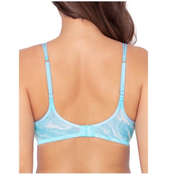 2pack Blue & Blue floral Unlined Sheer Mesh Demi Underwire Bras size 38D new - Picture 6 of 10